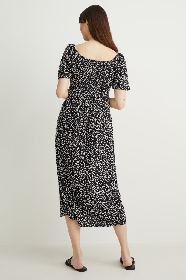 Women - Maternity dress - floral - black
