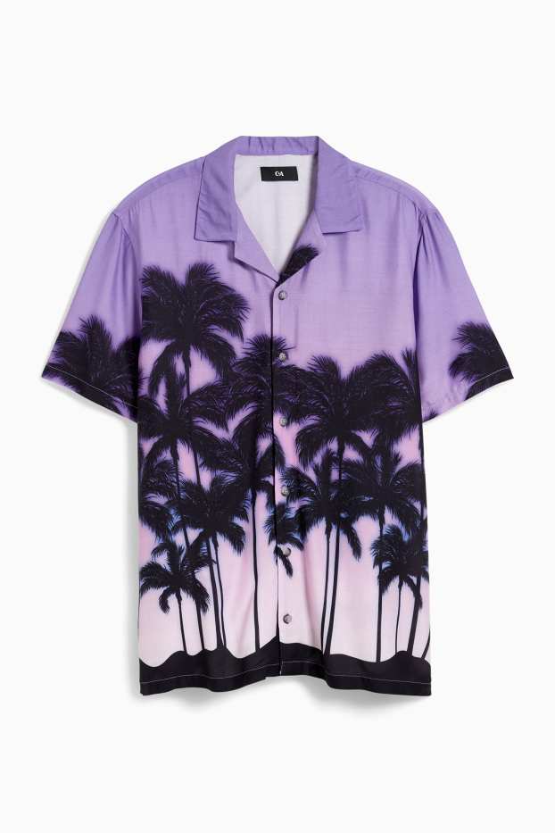 Hommes - Chemise - regular fit - col à revers  - violet clair