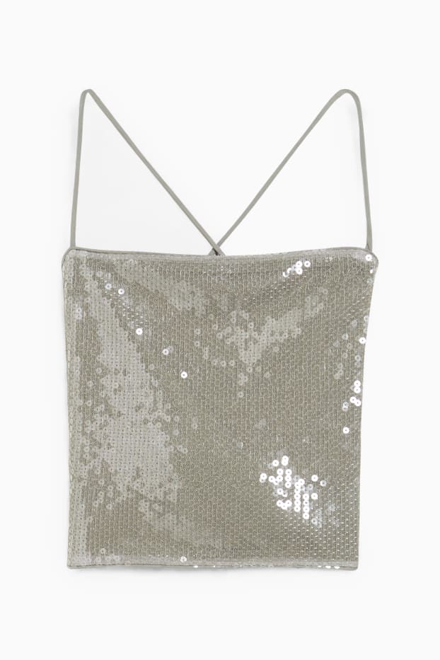 Women - Cropped top - shiny - light green