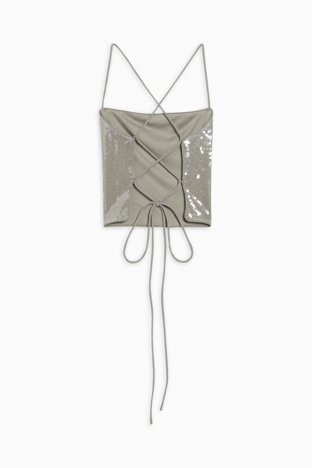 Women - Cropped top - shiny - light green