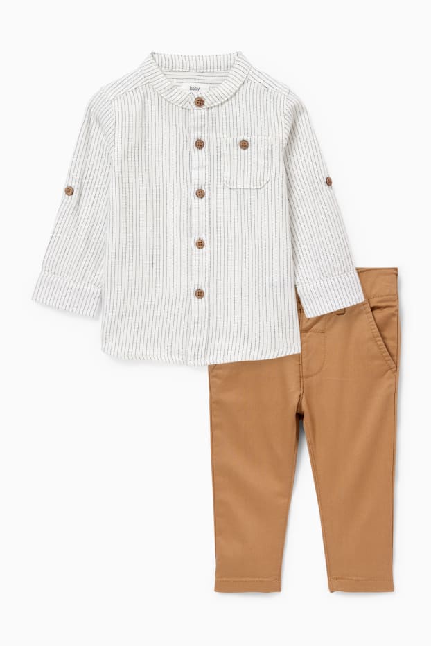 Baby Jungen - Baby-Outfit - 2 teilig - beige
