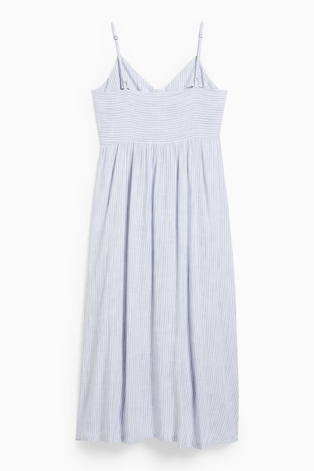 Damen - Fit & Flare Kleid - gestreift - blau / weiss