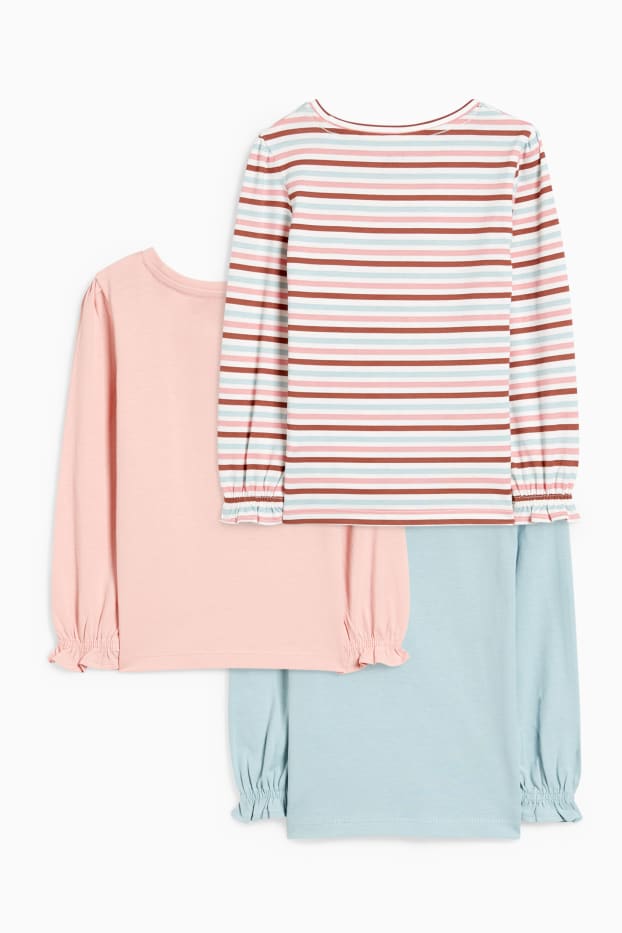 Kinder Mädchen - Multipack 3er - Langarmshirt - mintgrün