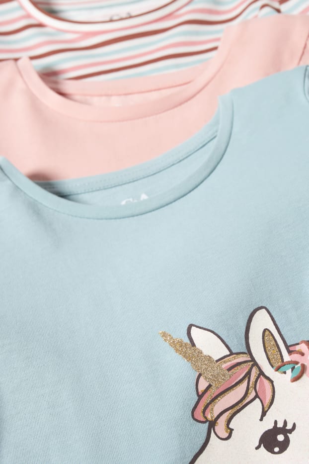 Kinder Mädchen - Multipack 3er - Langarmshirt - mintgrün