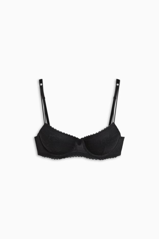 Femmes - Soutien-gorge avec armatures - DEMI - ampliforme - noir