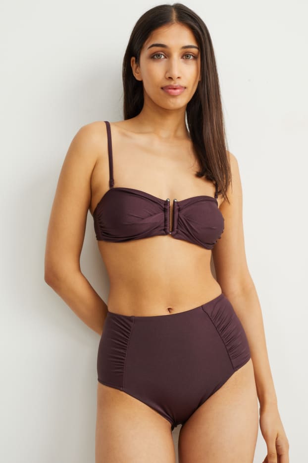 Dona - Top de biquini - bandeau - enconxat - LYCRA® XTRA LIFE™ - vermell fosc
