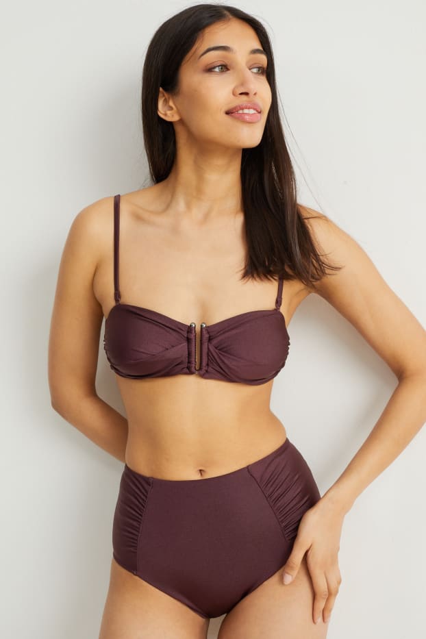 Dona - Calces de biquini - high waist - LYCRA® XTRA LIFE™ - vermell fosc