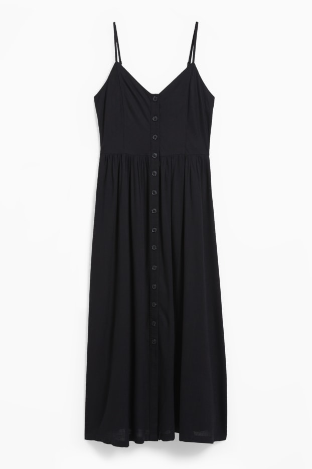 Damen - Fit & Flare Kleid - schwarz