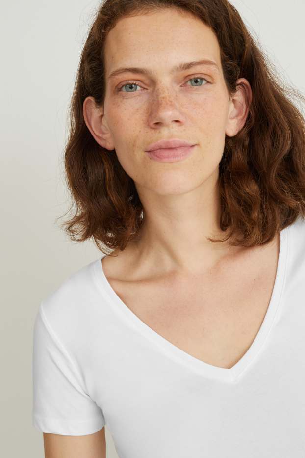 Dames - Basic-T-shirt - wit