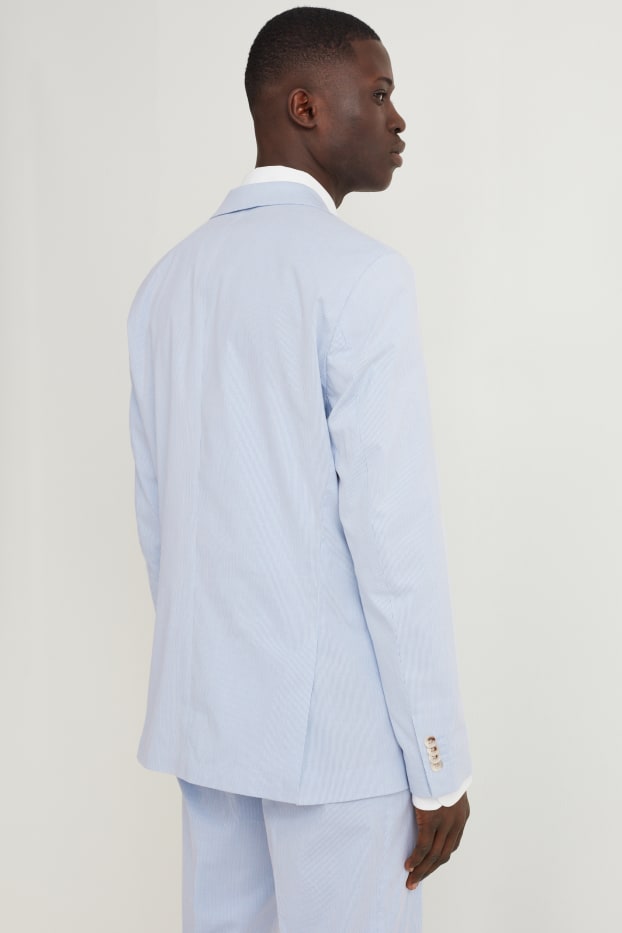 Herren - Baukasten-Sakko - Slim Fit - gestreift - hellblau