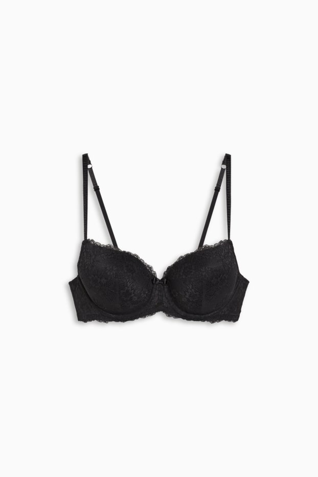 Donna - Reggiseno con ferretti - FULL COVERAGE - imbottito - nero