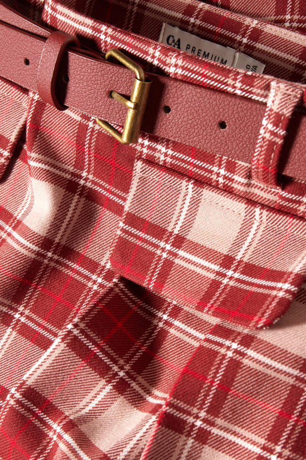 Kinder Mädchen - Set - Rock, Gürtel und Kniestrümpfe - 3 teilig - bordeaux