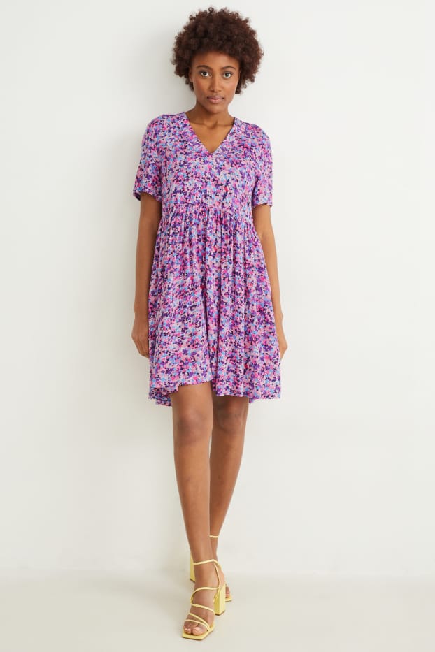 Femmes - Robe - à motif - rose