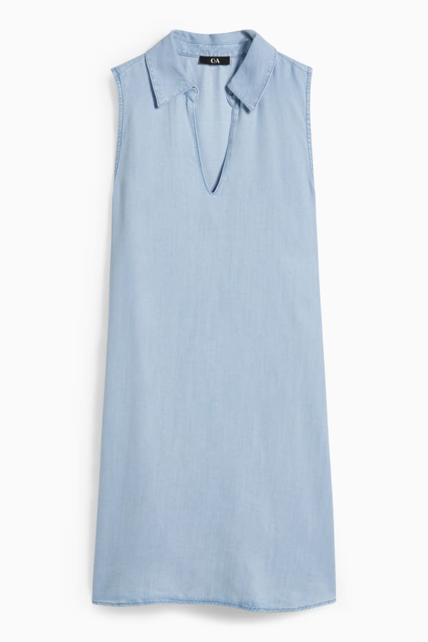Femei - Rochie din lyocell - albastru deschis