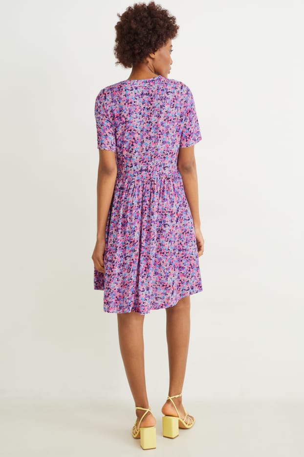 Femmes - Robe - à motif - rose