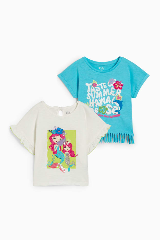 Copii - Fete - Multipack 2 buc. - tricou cu mânecă scurtă - alb