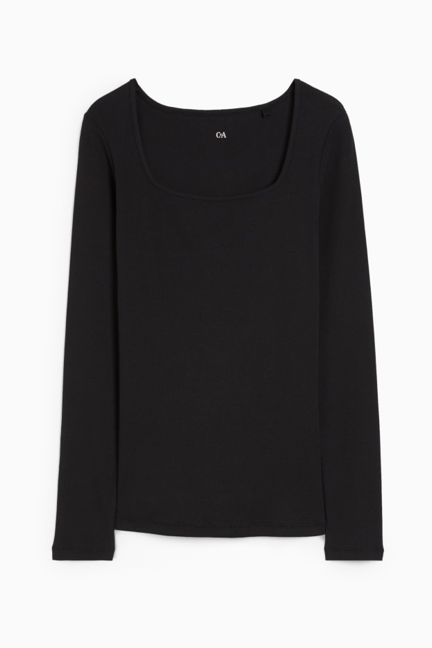 Dames - Basic longsleeve - zwart