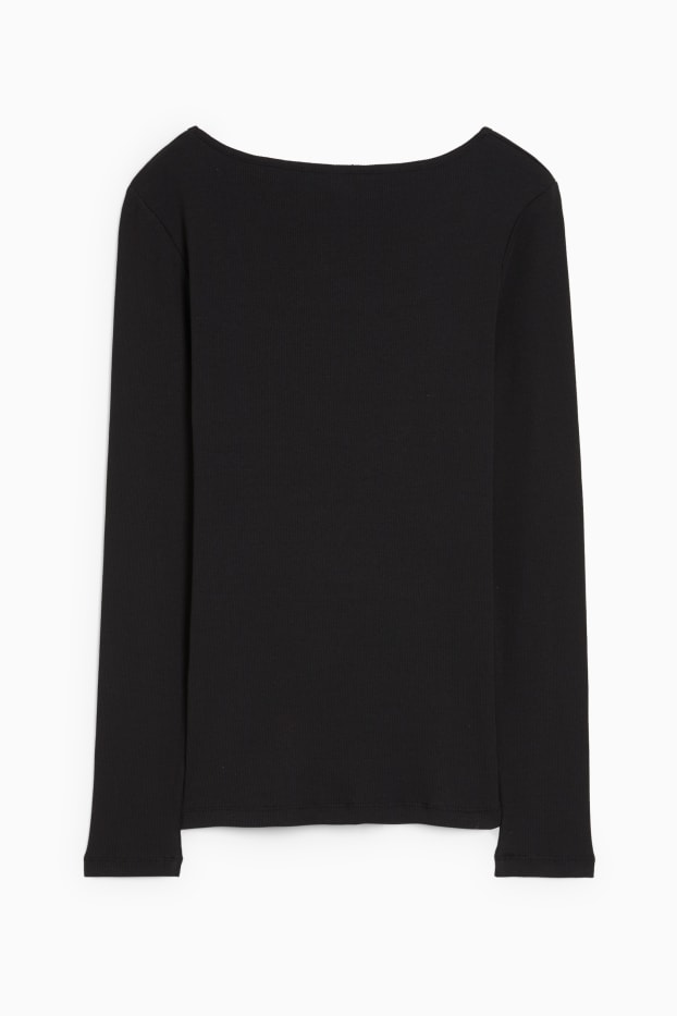 Dames - Basic longsleeve - zwart
