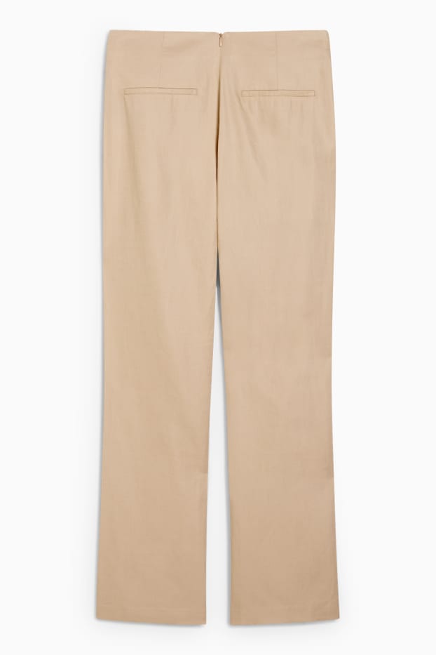 Femmes - Pantalon de toile - high waist - wide leg - beige clair