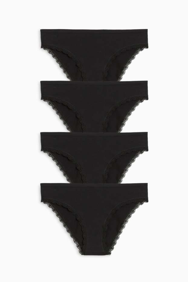 Femmes - Lot de 4 - culottes - noir
