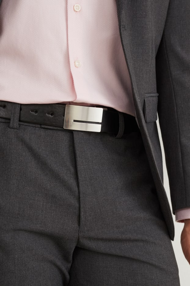 Hommes - Ceinture en cuir réversible - noir