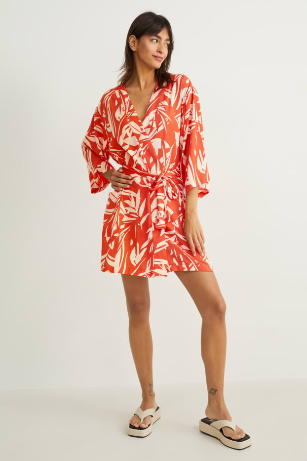 Femei - Capot - cu model - portocaliu închis