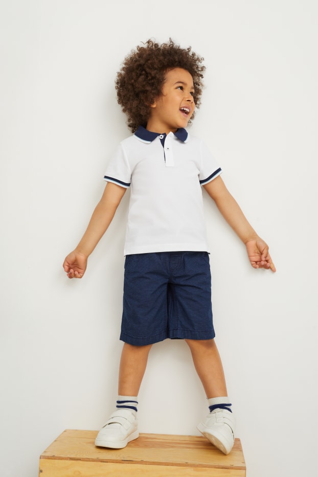 Enfants garçons - Bermudas - à rayures - bleu foncé