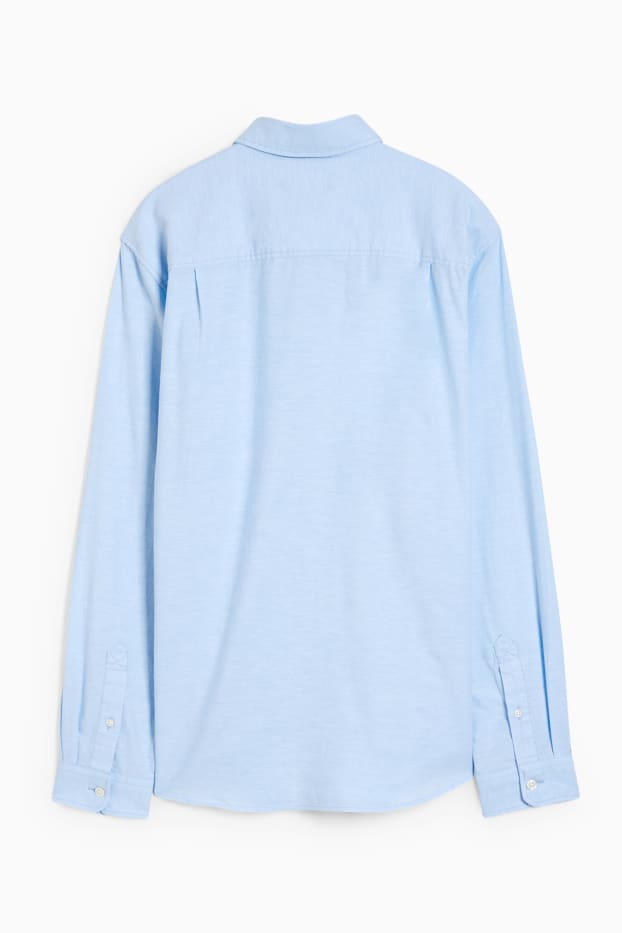 Uomo - Camicia Oxford - regular fit - button down - azzurro