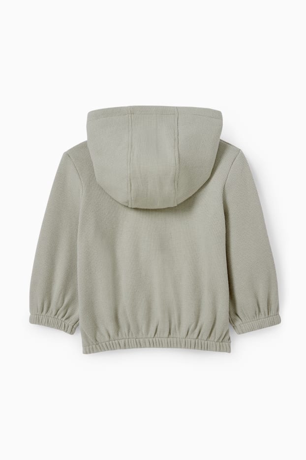 Bebeluși - fete - Hanorac cu fermoar și glugă bebeluși  - verde mentă