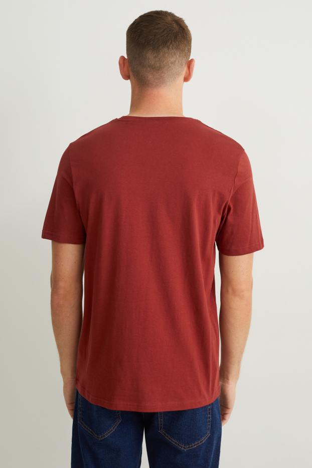 Hombre - Camiseta - rojo oscuro