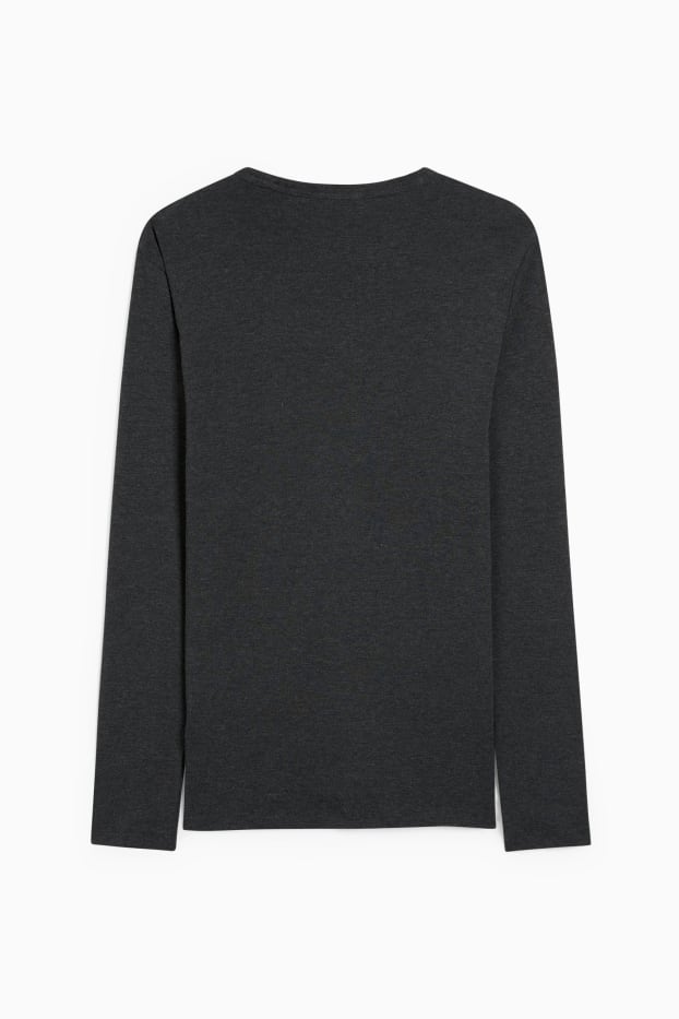 Herren - Langarmshirt - dunkelgrau