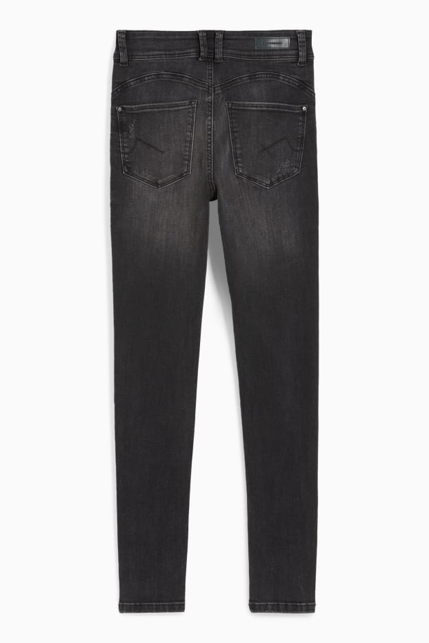 Femmes - CLOCKHOUSE - skinny jean - mid waist - LYCRA® - jean gris foncé