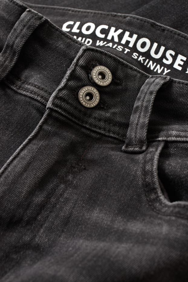 Femmes - CLOCKHOUSE - skinny jean - mid waist - LYCRA® - jean gris foncé