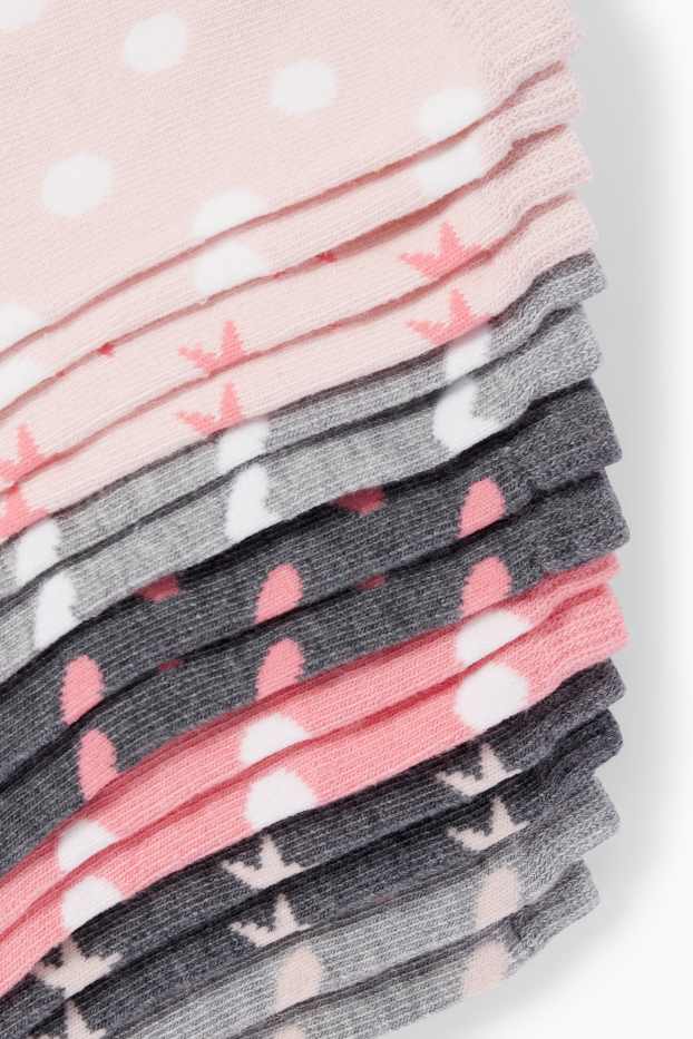 Kinderen: meisjes - Set van 7 paar - dagen van de week - sokken met motief - grijs