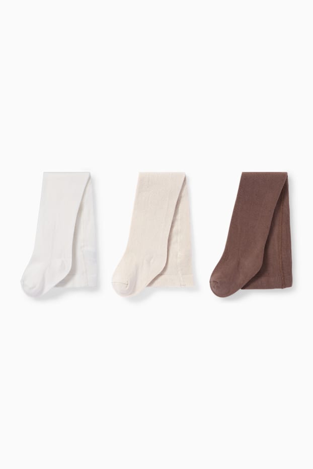 Unisex - Confezione da 3 - calzamaglia per neonati - beige chiaro