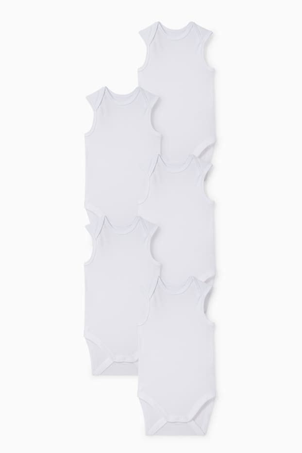 Unisexe - Lot de 5 - bodys bébé - blanc