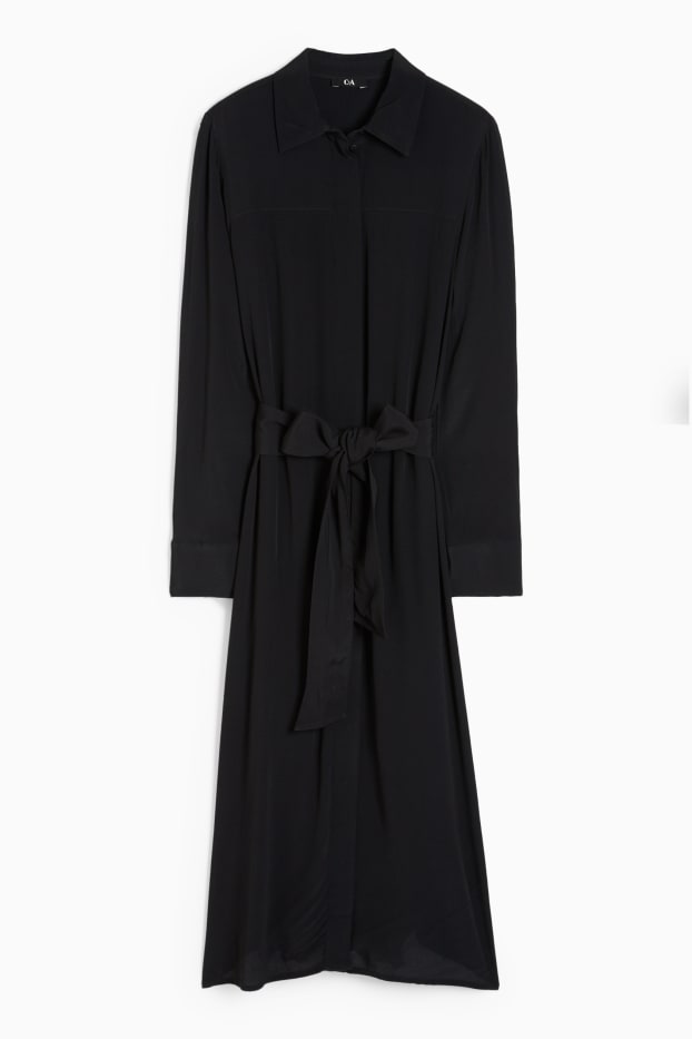 Damen - Blusenkleid - schwarz