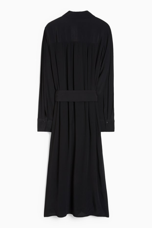 Damen - Blusenkleid - schwarz