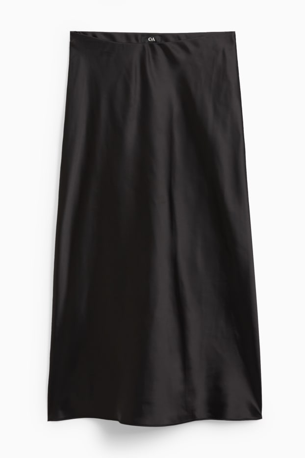 Women - Satin skirt - black
