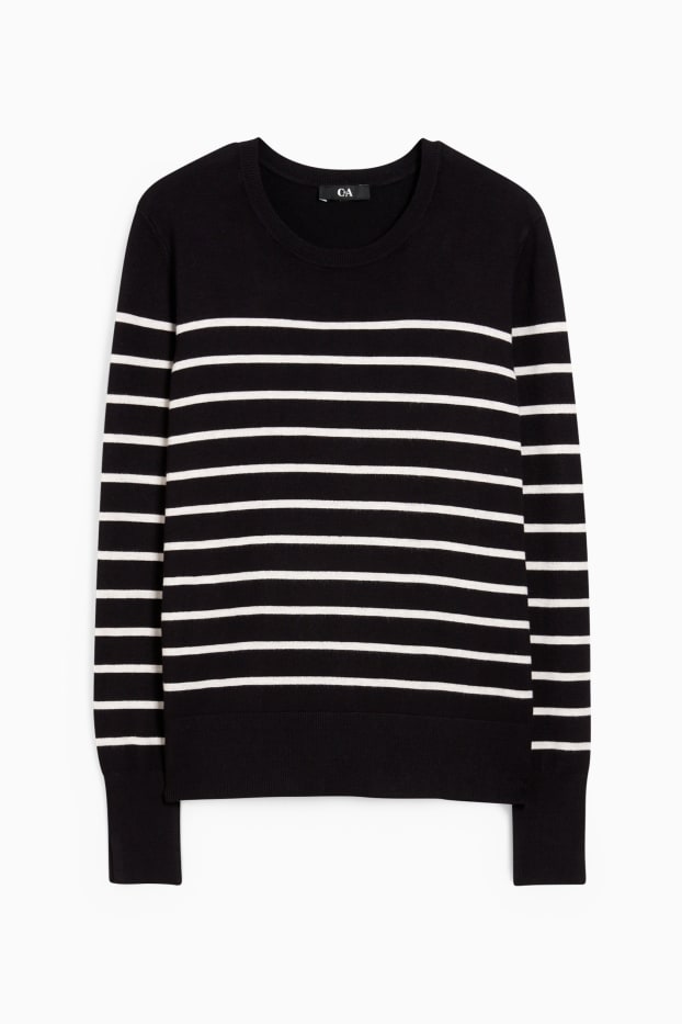 Dona - Jersei bàsic - de ratlles - negre