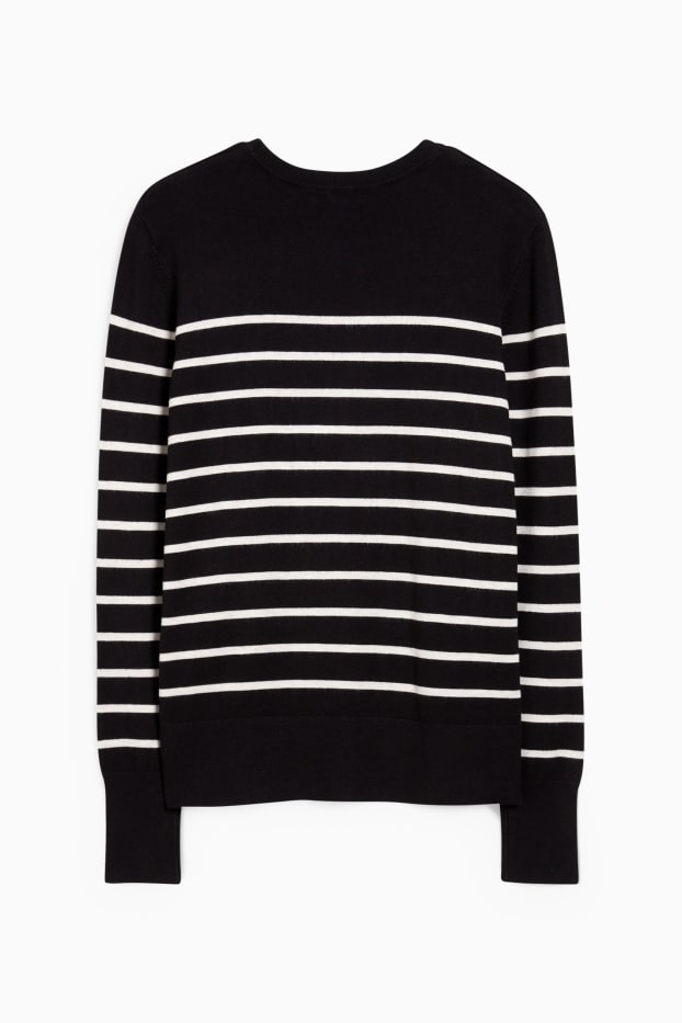 Dona - Jersei bàsic - de ratlles - negre