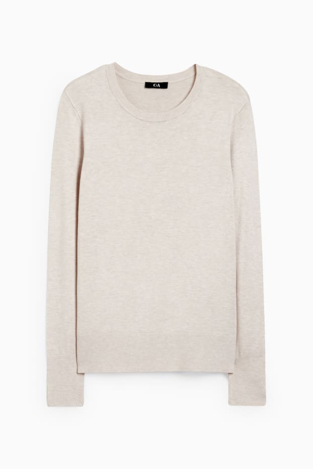 Damen - Pullover - hellbeige
