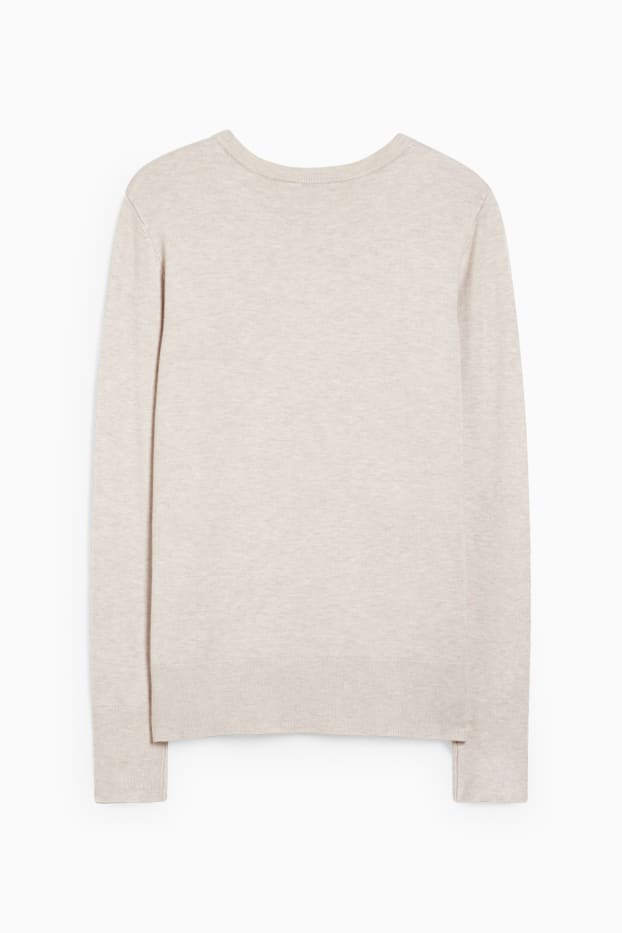 Damen - Pullover - hellbeige