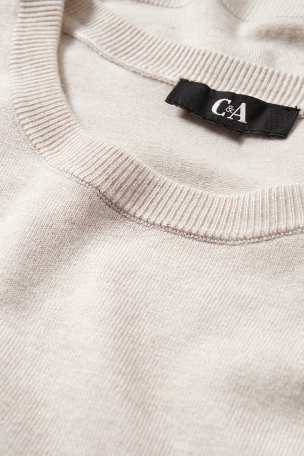 Damen - Pullover - hellbeige