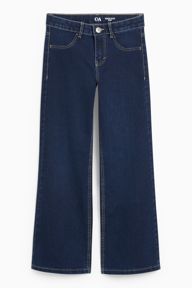 Kinderen: meisjes - Wide leg jeans - jeansdonkerblauw