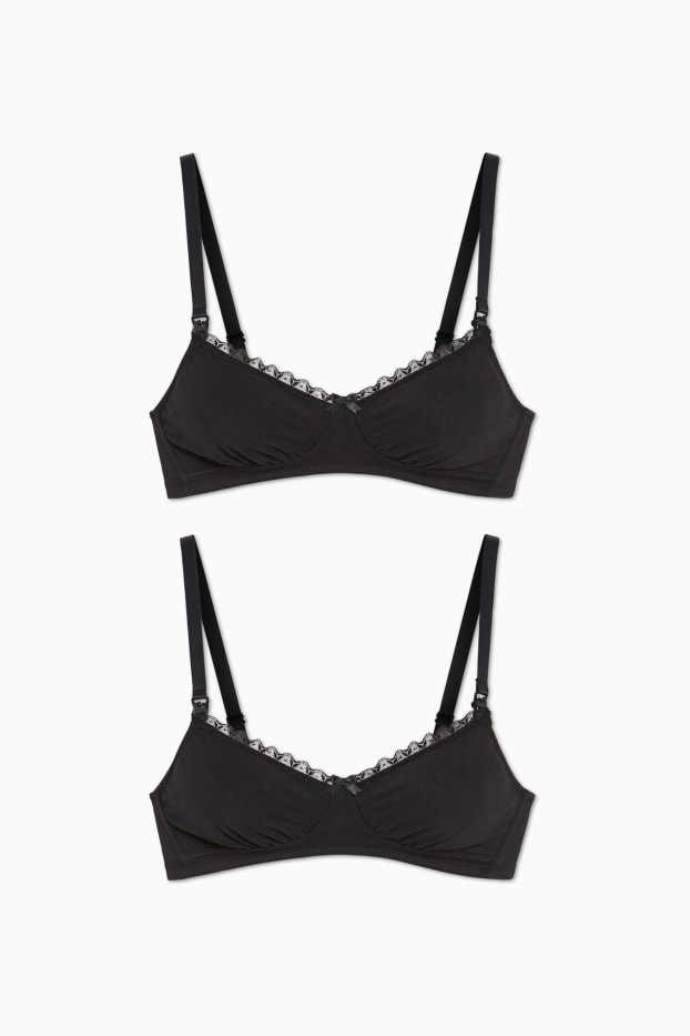 Dames - Set van 2 - voedings-BH - zwart