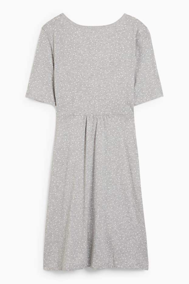 Femmes - Chemise de nuit d’allaitement - à pois - gris clair chiné