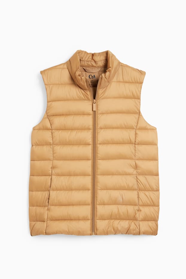 Damen - Steppweste - hellbraun