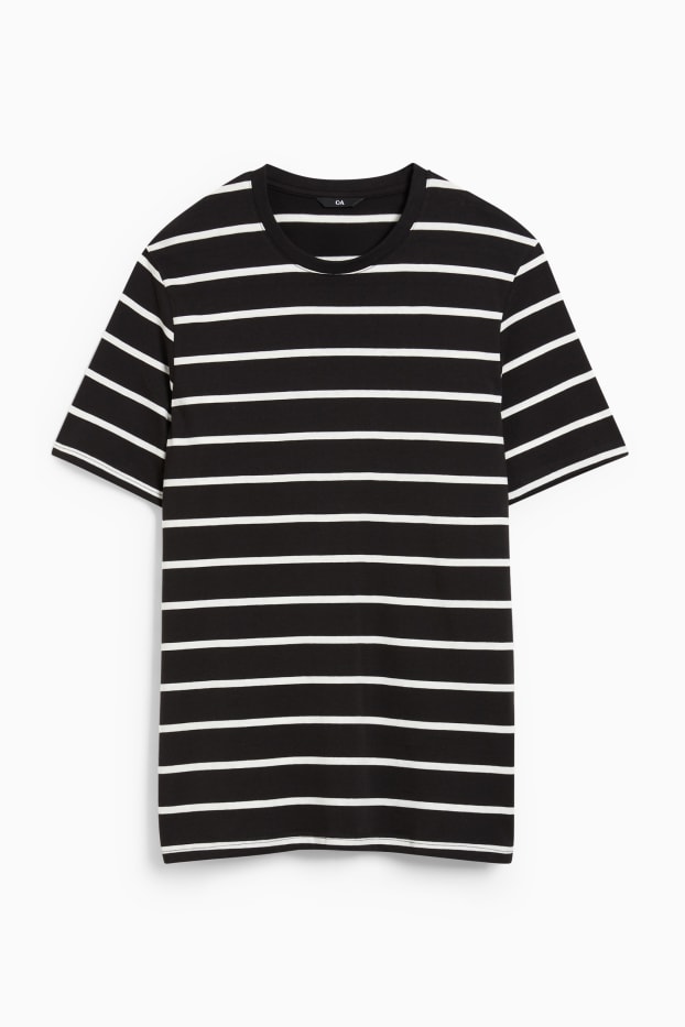 Hommes - T-shirt - à rayures - noir