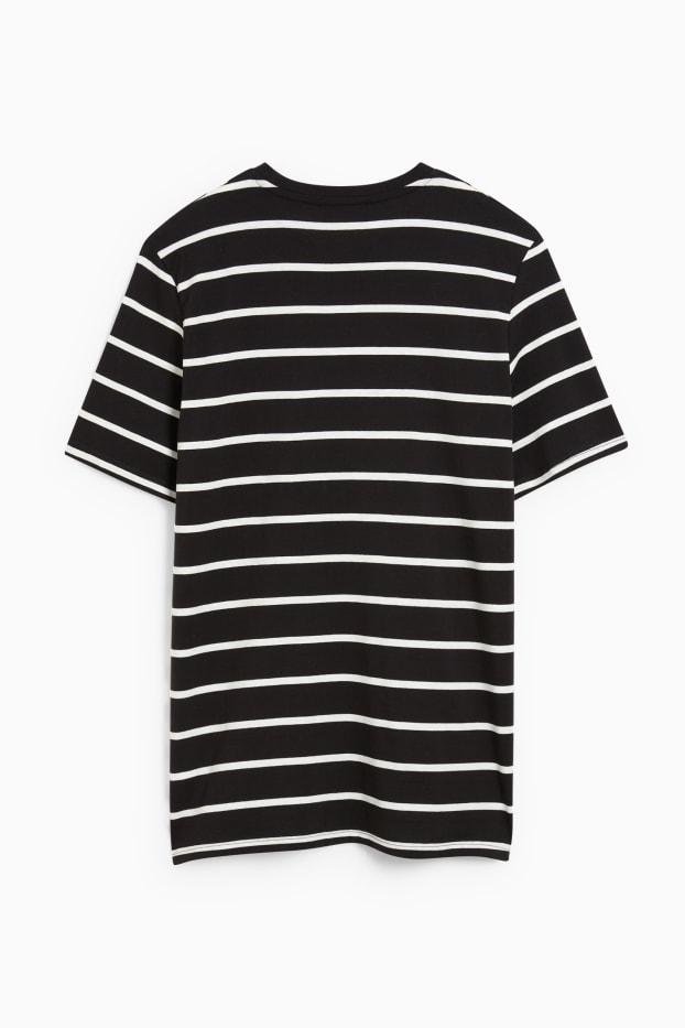 Hommes - T-shirt - à rayures - noir